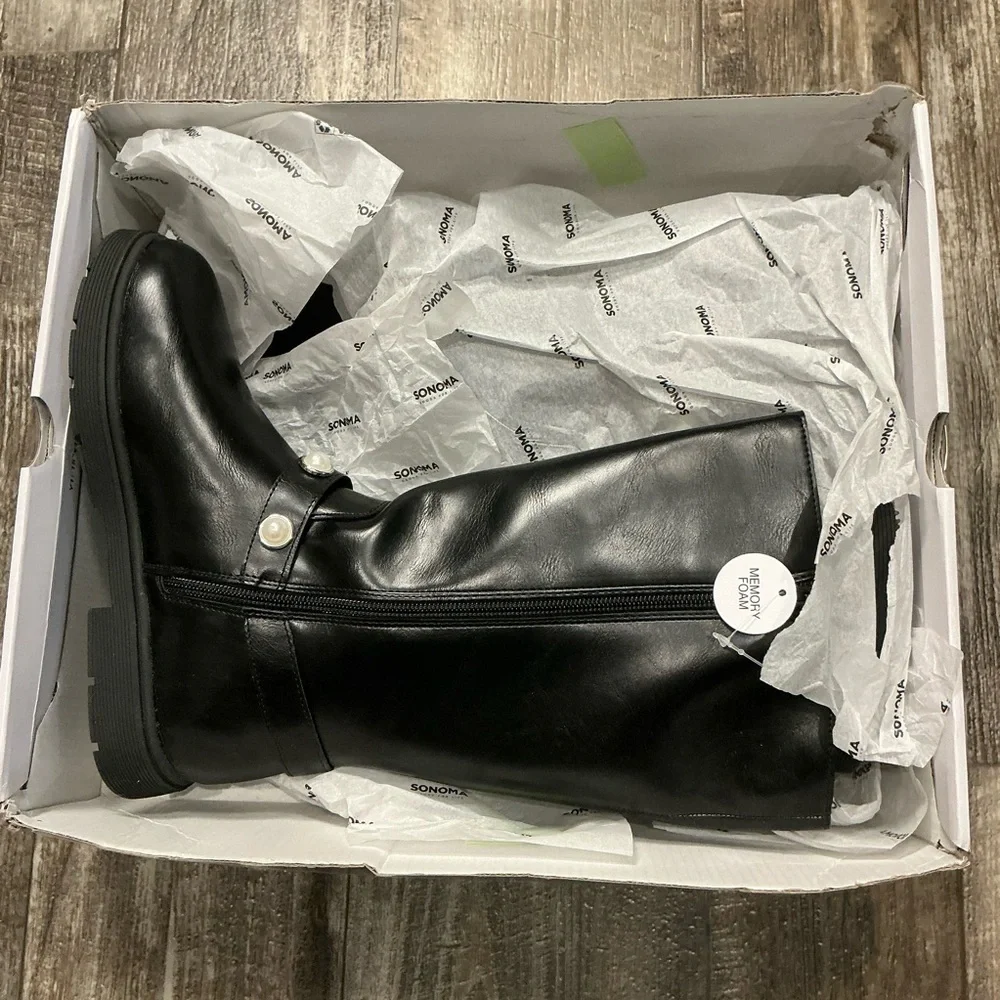 Sonoma Girl’s Black Pearl-Accent Boot for Size 4